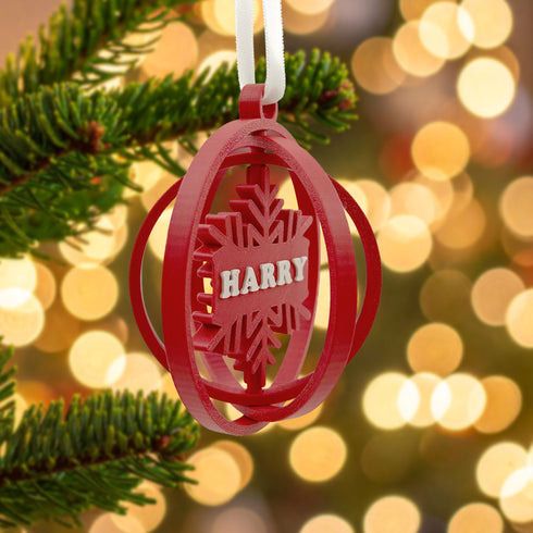 3D Snowflake Personalised Tree Decoration